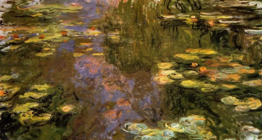 

100% handmade landscape oil painting reproduction on linen canvas,water-lily-pond-1919 by claude monet,Free DHL Shipping