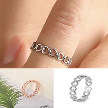 Trendy Hollowed-out Heart Shape Open Ring Design Cute Fashion Love Jewelry For Women Wedding Rings Adjustable Wholesale WD171 fake amethyst hollowed heart wedding jewelry set