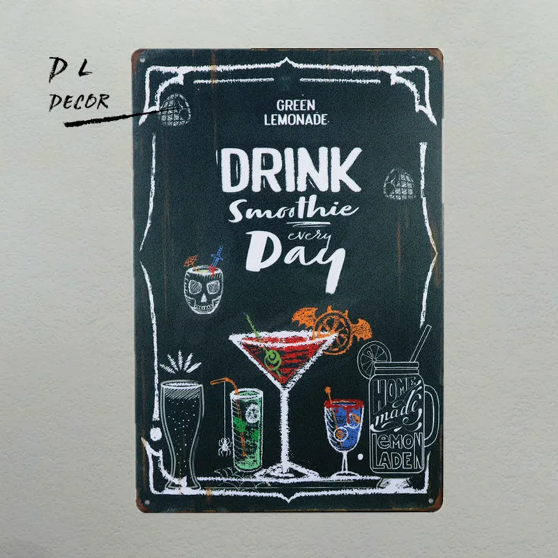 

DL-Drink cocktail everyday Retro Vintage Decor Metal Tin Sign 12 X8 Inches