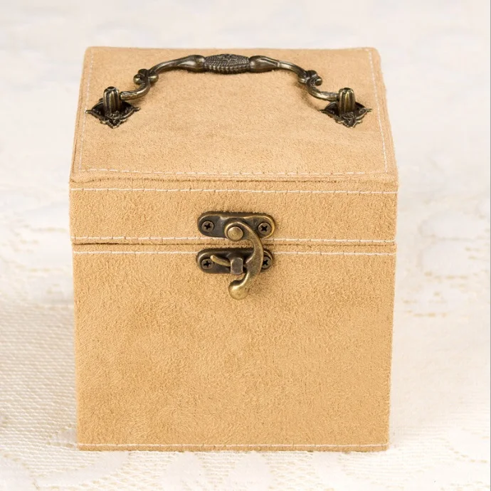 Бархатная шкатулка в стиле принцессы, Высококачественная шкатулка для ювелирных изделий, трехуровневая коробка для хранения колец, маленькая Подарочная коробка для женщин - Цвет: Цвет: желтый