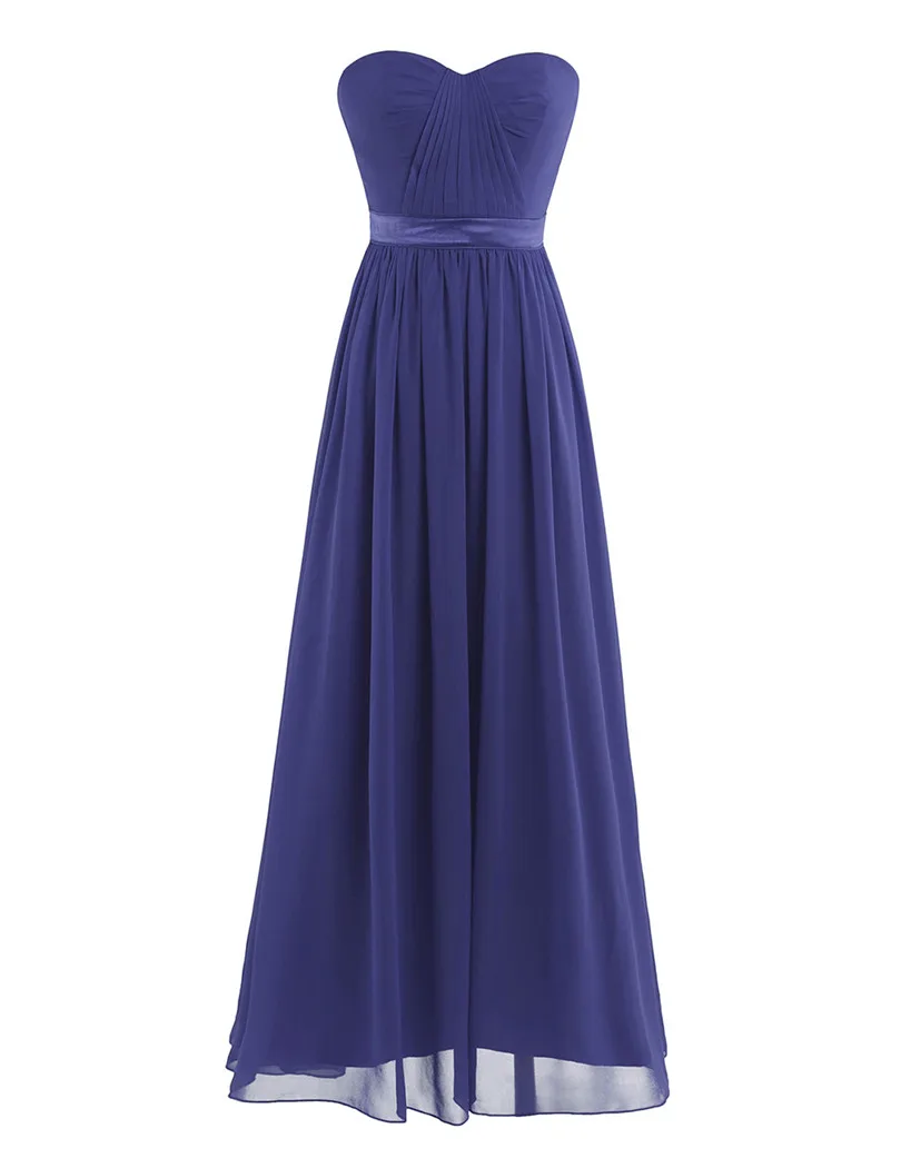 Dusty Rose симпатичное Плиссированное элегантное платье подружки невесты с высокой талией великолепное сексуальное длинное платье без бретелек Новое поступление свадебное платье - Цвет: Navy Blue