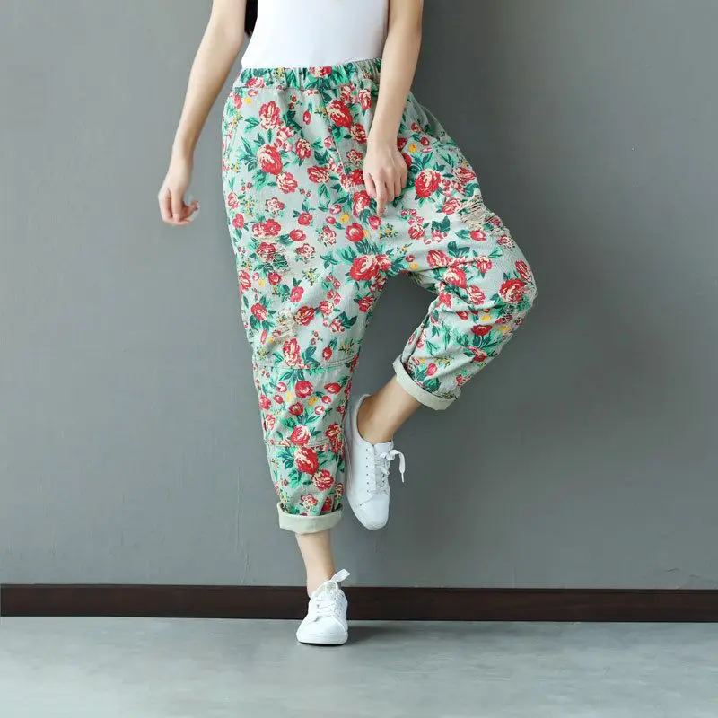 Womens High Waist Jeans Female Elastic Waist Trousers