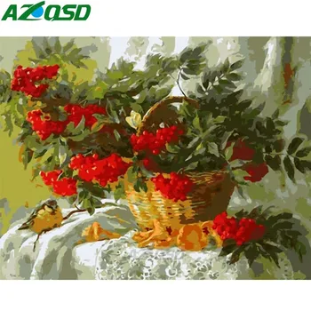 

AZQSD Cherry Flower Baskets Painting By Numbers Frameless 40x50cm Oil Painting Picture By numbers On Canvas Home Decor szyh174