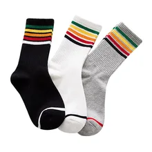 3 пары, женские носки, классные короткие носки с радужным узором для скейтбординга, женские модные белые хлопковые хипстерские носки с милым мультяшным рисунком