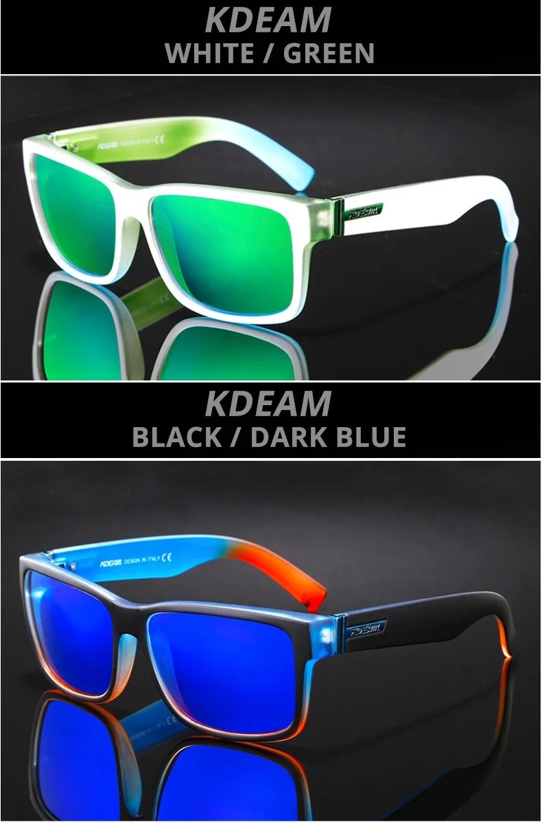 KDEAM, модные, спортивные, стильные, поляризационные солнцезащитные очки, мужские, высокое качество, со светоотражающим покрытием, линзы, солнцезащитные очки, мужские, для путешествий, с защитой от ультрафиолета, XH121