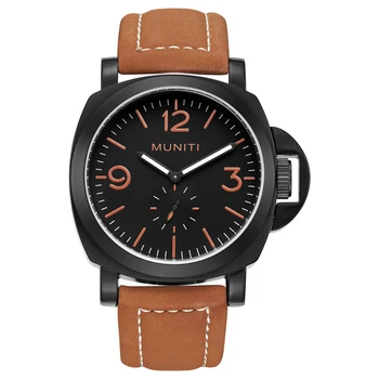 

MUNITI Brand Men's Fashion Casual Sport Watches Men Waterproof Leather Quartz Watch Man military Clock Relogio Masculino