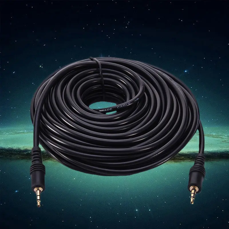 Mayitr 1pc 1.5/3/5/10M 3.5mm Male to Male Audio Cable Professional 3.5 Stereo Aux Cable Cord Lead for PC MP3 DVD