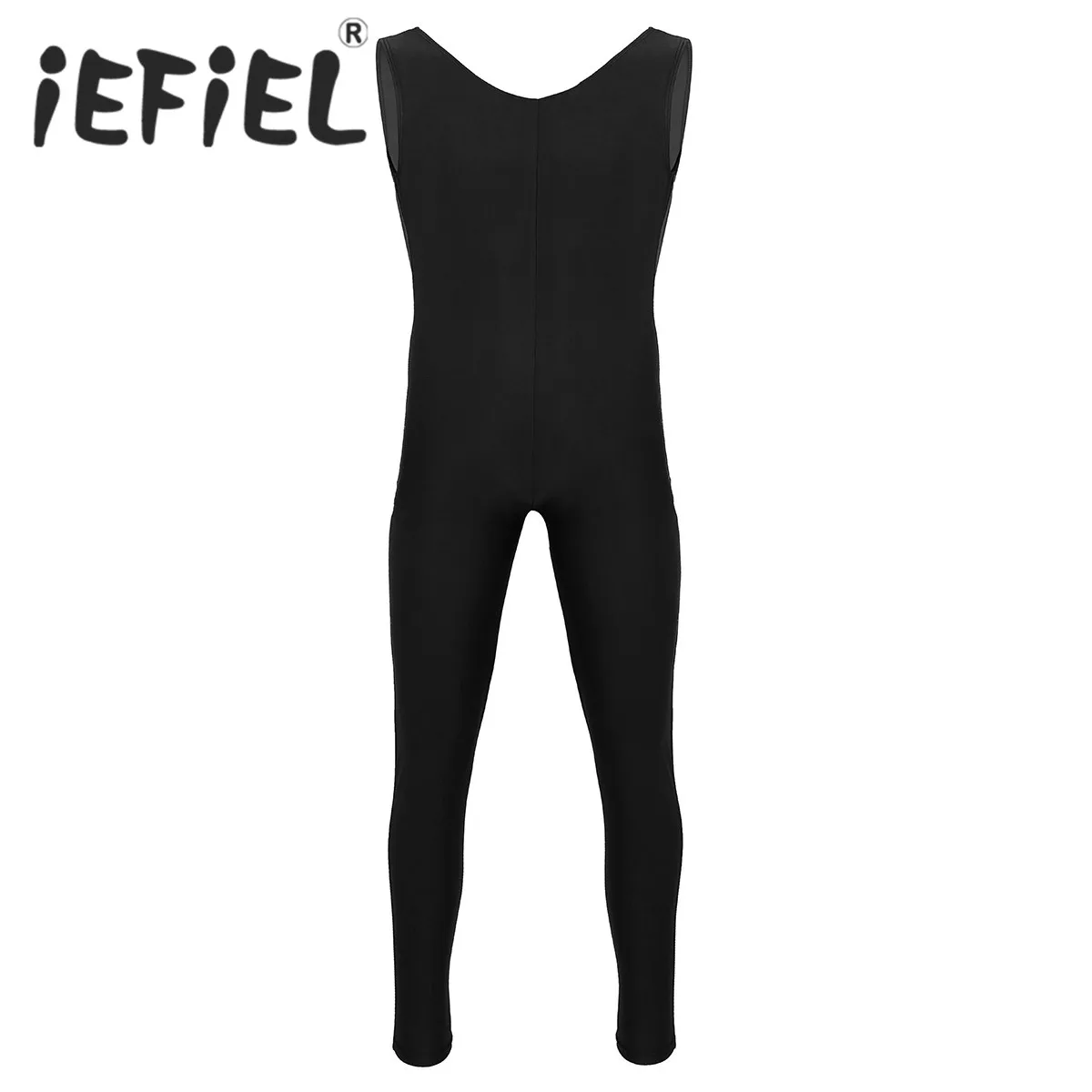 

Male Mens Adults Dance Bodysuit Well Fit One Piece Scoop Neck Sleeveless Skin-Tight Solid Color Vest Unitard Bodysuit Dancewear