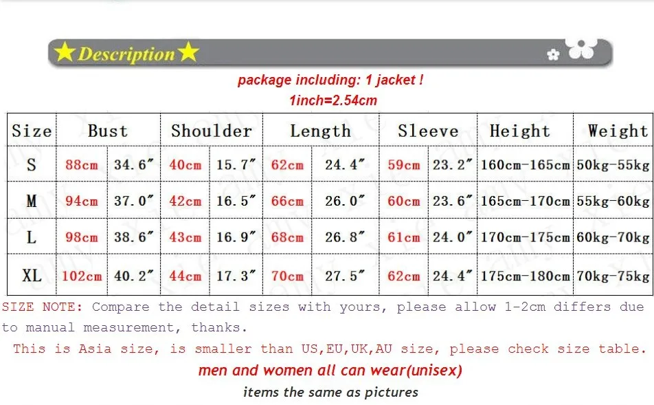 size jacket