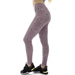 Зухра Для женщин леггинсы фиолетовый Легинсы Fashion Line Леггинсы с принтом пикантные стрейч-Тренировка узкие штаны для фитнеса