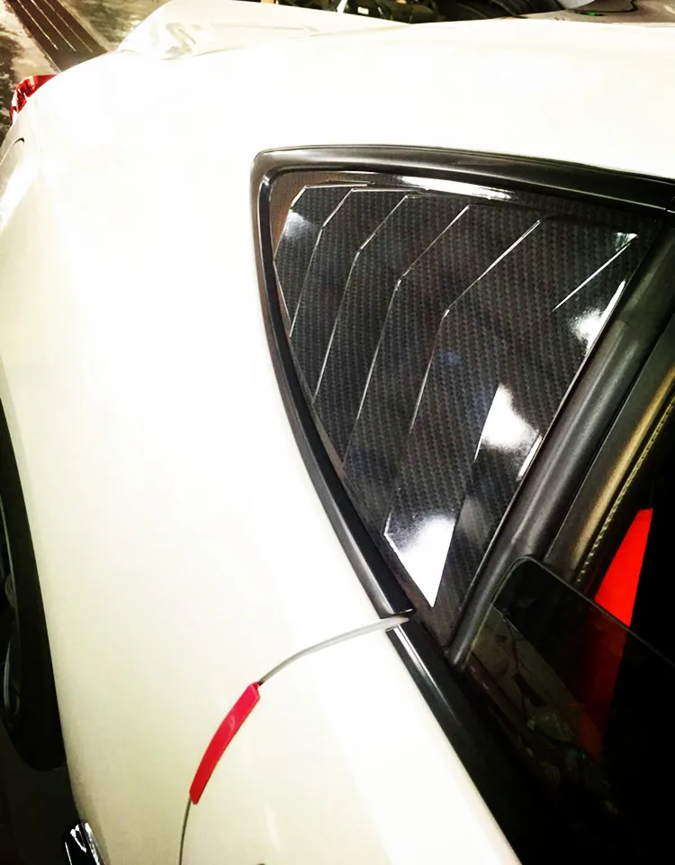 Матовый черный/печатание углеродного волокна ABS автомобиля задняя сторона четверть окна декоративные жалюзи затвора для Subaru BRZ/Toyota GT86