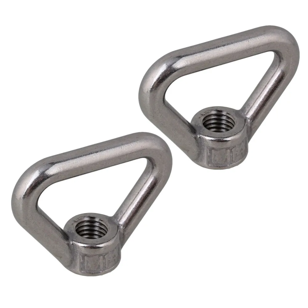 Triangle Shape Silver M14 304 Stainless Steel Eyed Threaded Nuts Lifting Gear Fasteners Eye Bolt Pack of 2 | Обустройство дома
