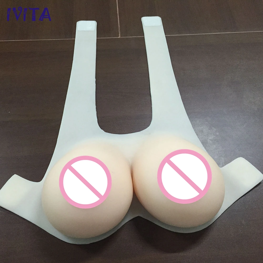 Большие силиконовые соски IVITA 6000 г поддельные груди ареолы с клейкими бретелями