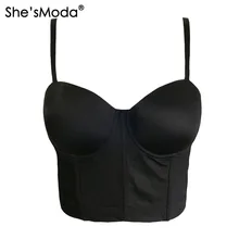 She'sModa, базовый, гладкий, спандекс, пуш-ап, Женский бюстье, бюстгальтер, укороченный топ, жилет размера плюс