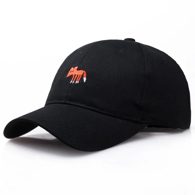 

Fox Embroidery Style Summer Baseball Caps Women Men Cotton Breathable Hats Snapback Cap Adjustable Plain Curved Sun Viso BQ026
