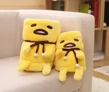 Candice guo cute plush toy gudetama yellow lazy Egg yolk roll blanket air condition blanket creative