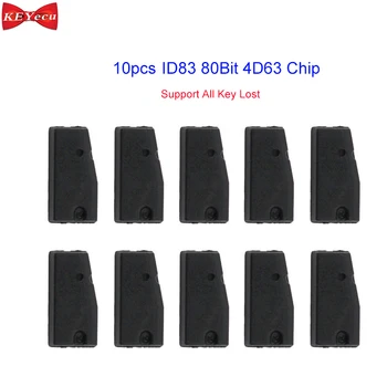 

KEYECU 10pcs ID83 80Bit 4D63 Transponder Chip for Ford for Mazda Support All Key Lost