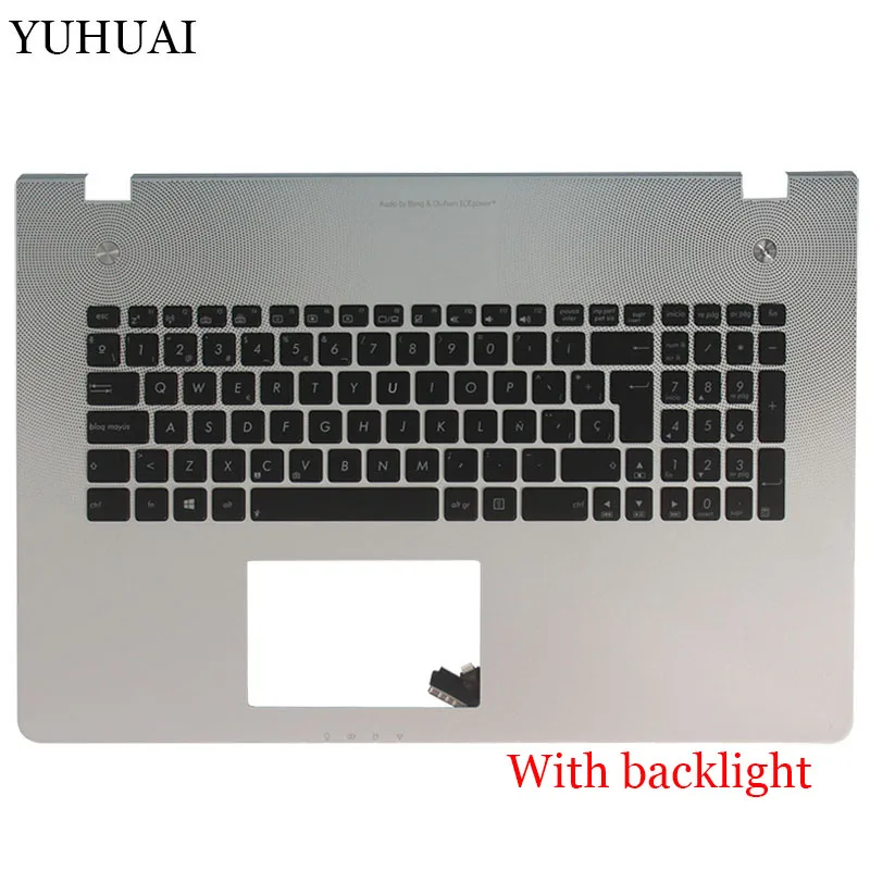 

New Spanish Keyboard for Asus N76 N76V N76S N76VM N76VB N76VJ N76VZ SP Laptop keyboard with/without backlit Palmrest Upper cover