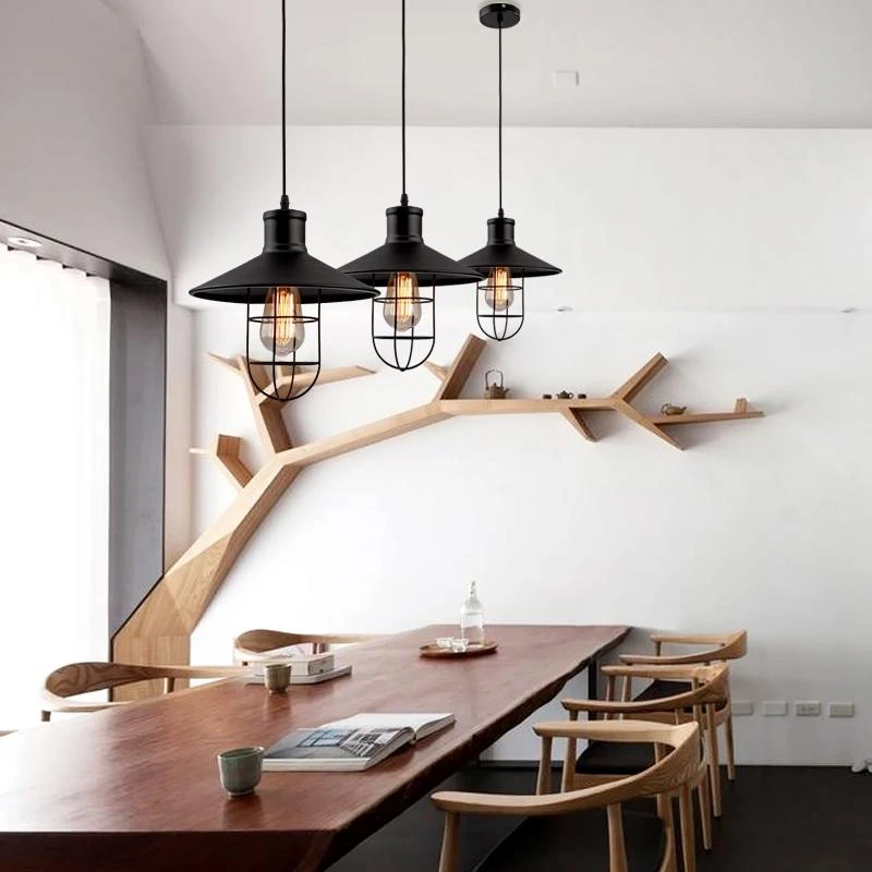 

Industrial Ceiling Light Fixture Retro Pendant Lamp for House Bar Restaurant Coffee Shop Club Decoration Cage Bird Nest Shape