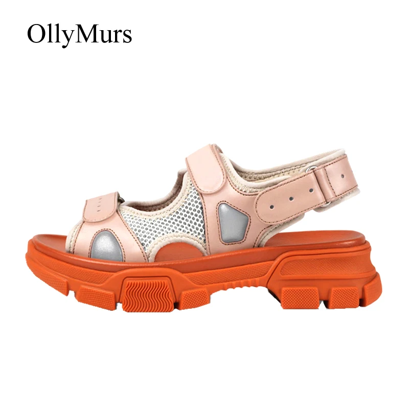 

Shoes Women Summer Chunky Sandals PLatform zapatos de mujer Real Leather sandalias mujer 2019 chaussures femme Ladies footware