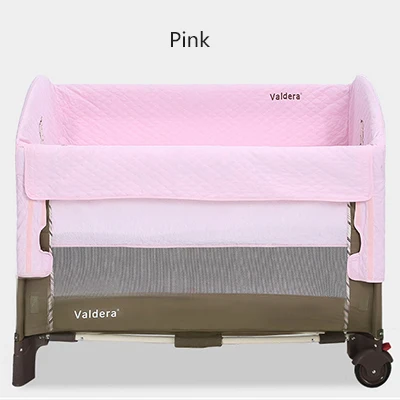 Valdeara, кровать для новорожденных, кровать для мамы, складная, с тележкой, детская кровать, переносная игра, детские кровати, качалка - Цвет: pink