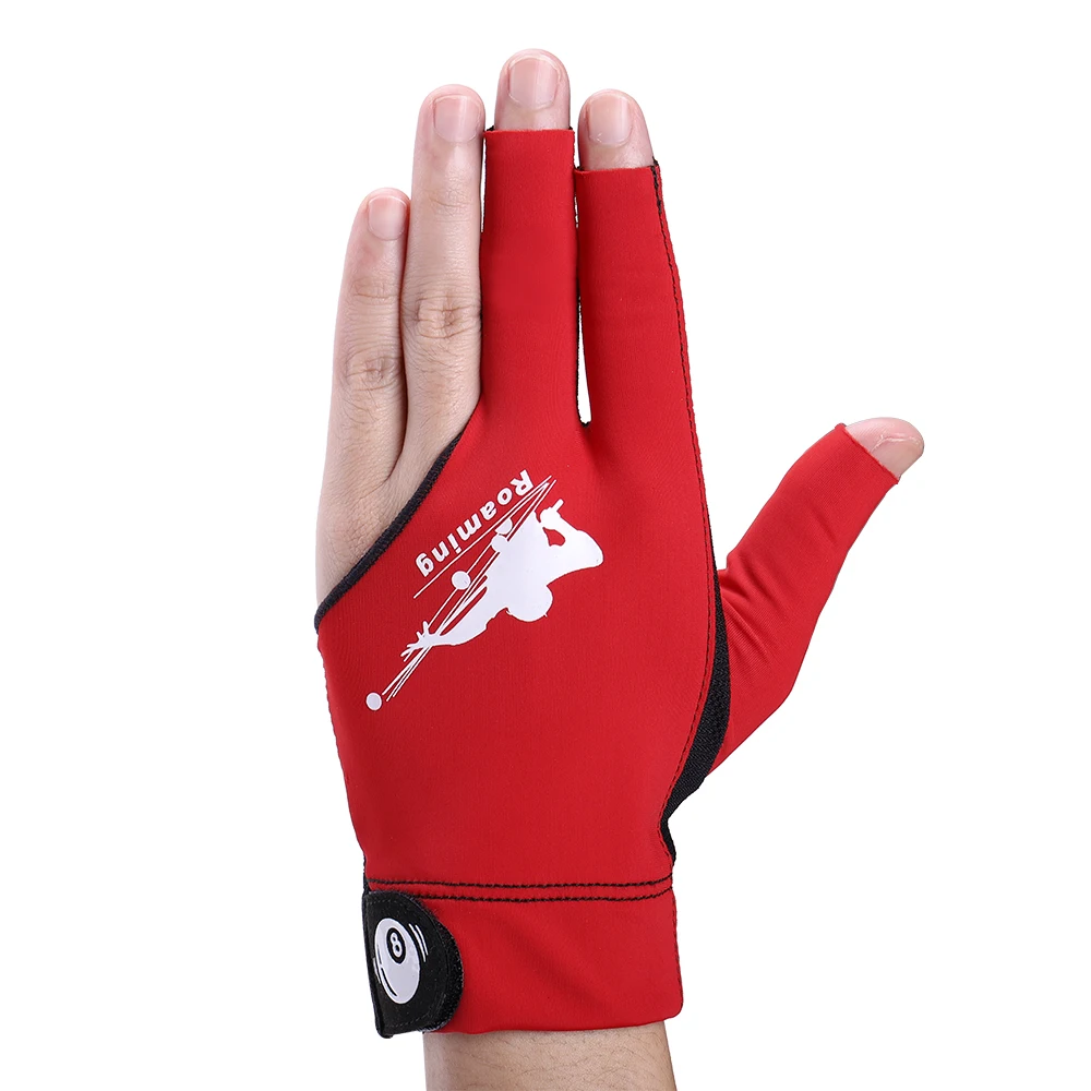 Роуминг впитывает пот снукер перчатка для левой руки бильярдные перчатки высокого качества эластичные перчатки из лайкры три пальца фитнес-Аксессуары