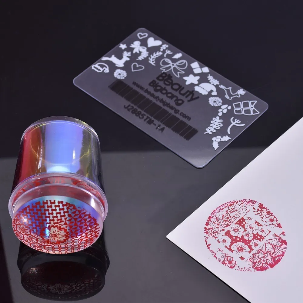1 Набор голографический штамп для ногтей желе силиконовый штамп для ногтей со скребком Прозрачная Ручка инструмент для штамповки маникюрный набор для дизайна ногтей штамп