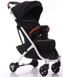 Детская коляска многофункциональная ТРОЛЛЕР портативная коляска Тяжелая Складная 4 сезона четыре колеса Pam для новорожденных - Цвет: Черный
