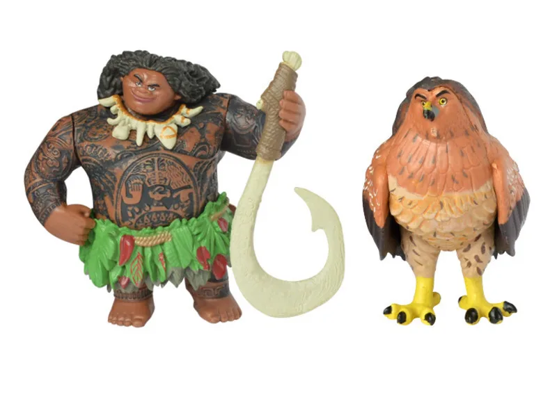 10pcs/set Cartoon Moana Princess Legend Vaiana Maui Chief Tui Tala Heihei Pua Action Figure Decor Toys For Kids Birthday Gift