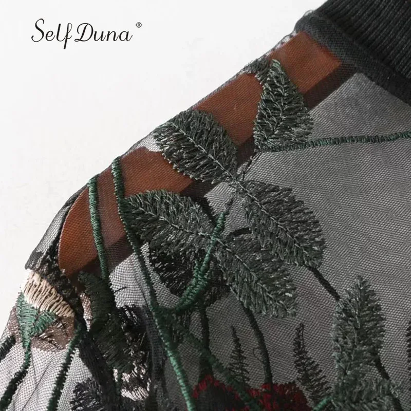 Self Duna 2019 летняя сексуальная прозрачная блузка Блузки с цветочной вышивкой