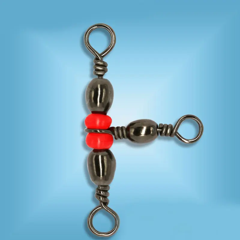 [1000 pcs] Bulk Nickel Plated 3 Way Swivels Fishing Connector Fishing