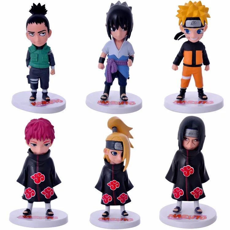 6Pcs/Lot Naruto Anime Action Figures Naruto/Kakashi/Gaara/Didara/Minato