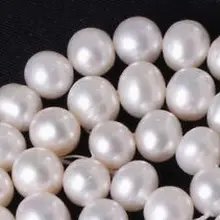 8-9 мм почти круглый белый пресноводный жемчуг культивированный бисер 14 дюймов