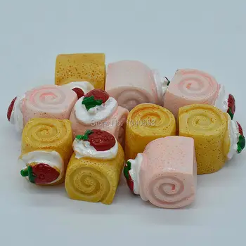 

10pcs/lot new flat back resin simulation food lovely Strawberry donuts 20mm Making Embellishments Boy Girl Gifts DIY