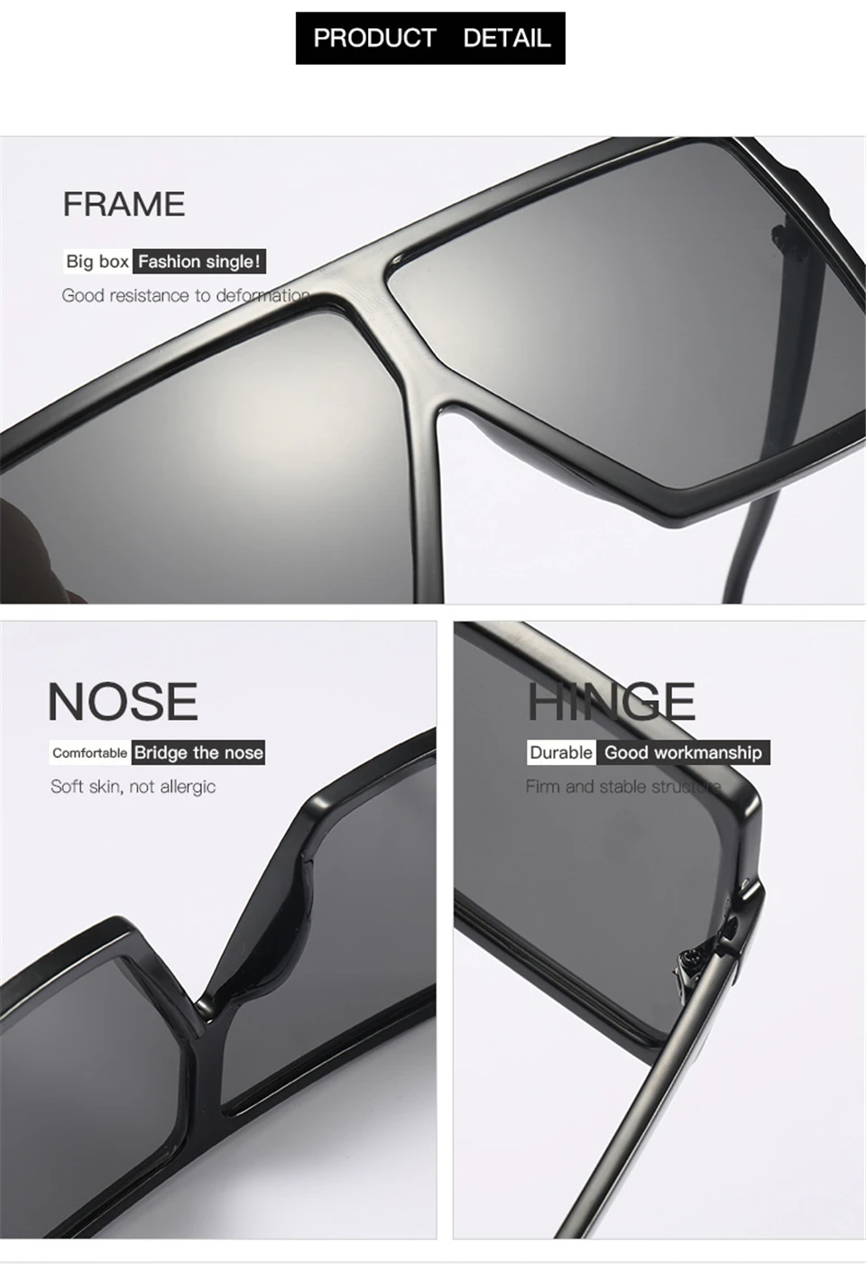 Big Frame Gradient Shades Oversized Sunglasses Square Brand Designer Vintage Women Fashion Sun Glasses Oculos De Sol UV400 (11)