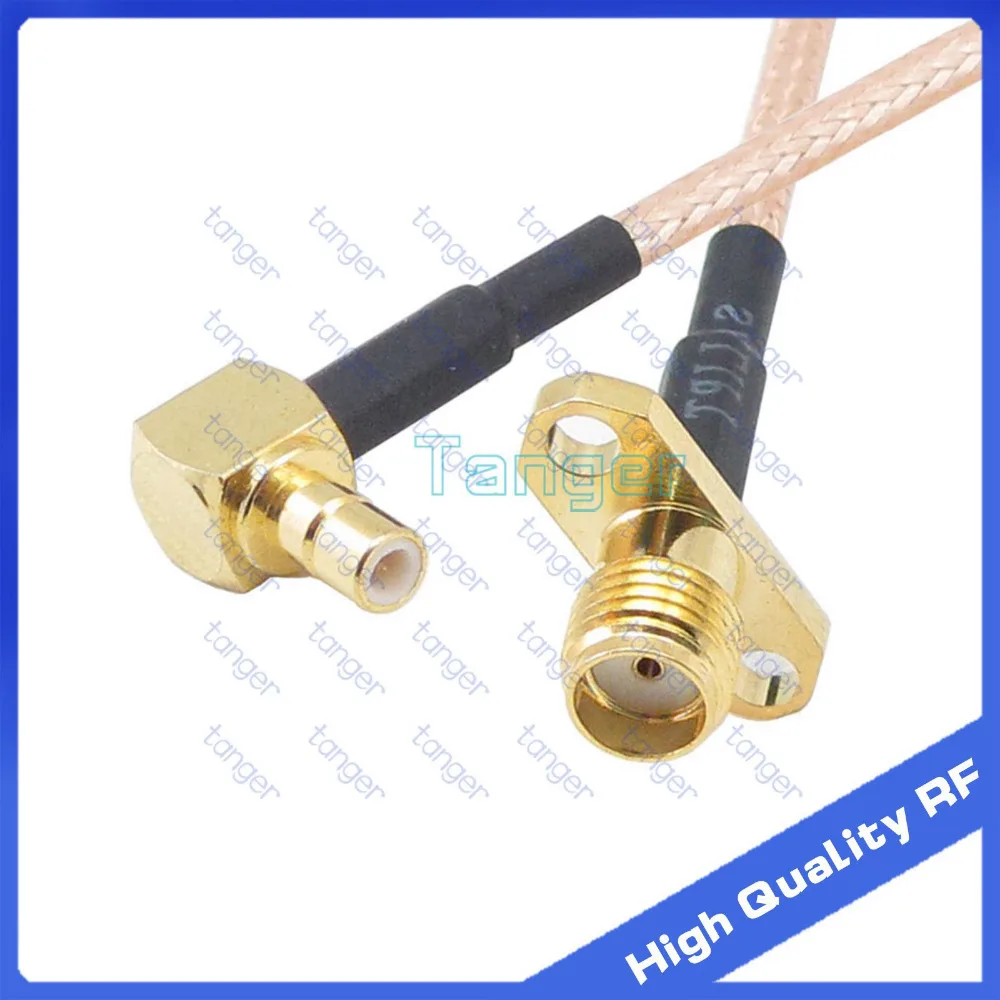 

SMB male right angle to SMA female jack 2 hole panel connector plug with 20cm 8in 8" RG316 RF Coaxial Pigtail High Quality cable