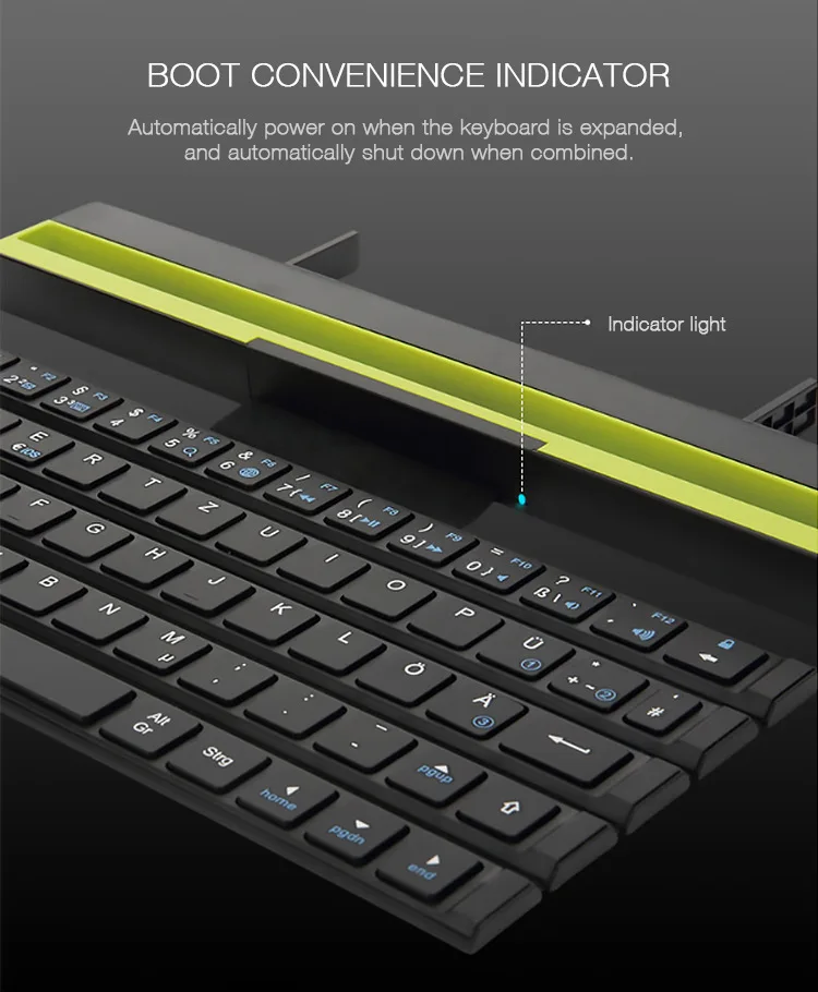 IBen Bluetooth клавиатура складная беспроводная клавиатура компьютера мини 64 клавиши Складная для телефона планшета ноутбука iPad iPhone samsung IOS