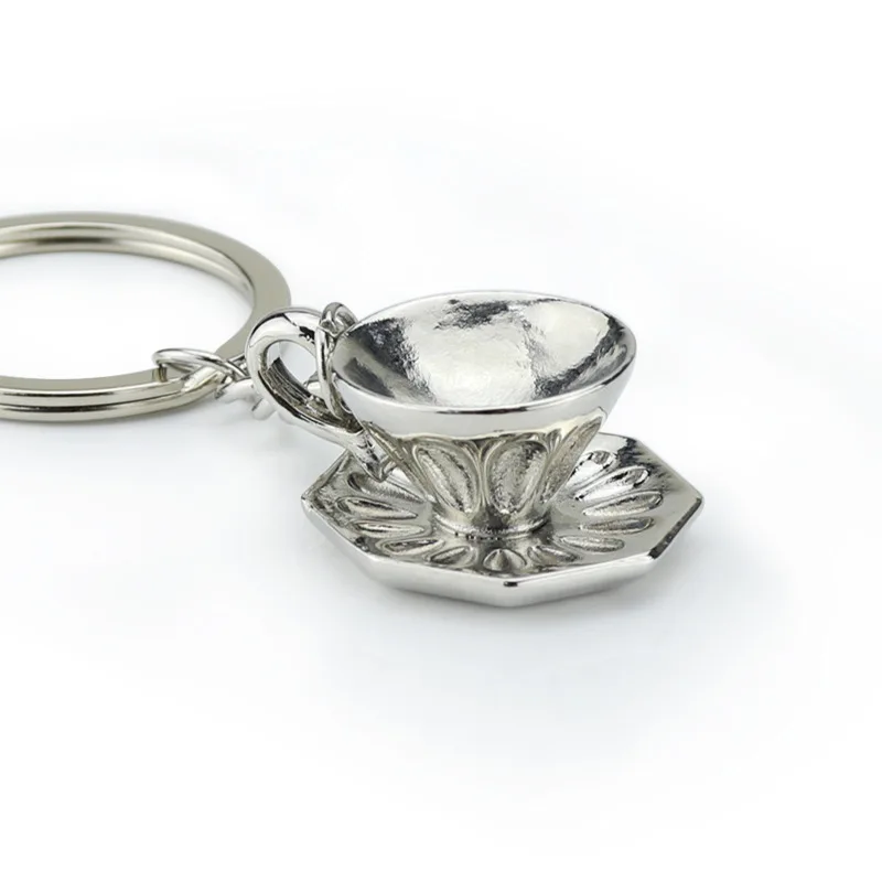 Серебристый 1 шт. креативный 3D брелок бармен имитация кофе брелок кофе машина брелок Портативный кофейная Посуда Аксессуары - Цвет: Серебристый