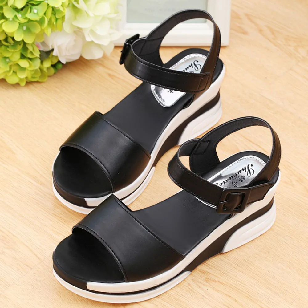 

Summer Shoes Woman 2018 Women's Summer Sandals Shoes Peep-toe Low Shoes Roman Sandals Ladies Flip Flops