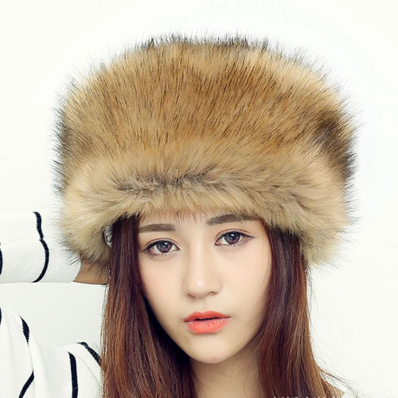 Ht552 Women Men Raccoon Fur Cap Hats 