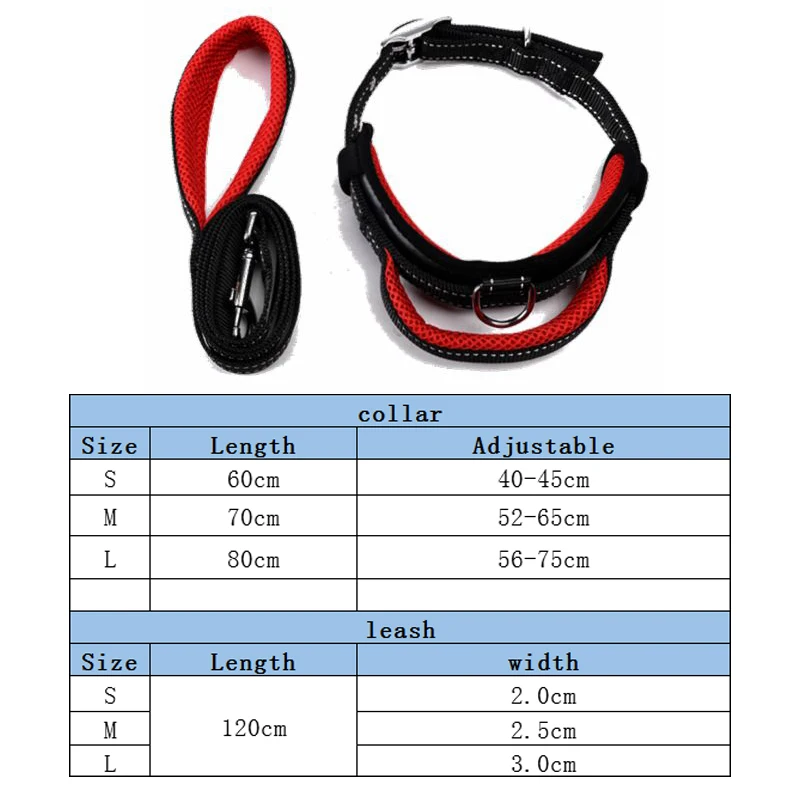 Ошейник для собаки, набор поводков, дышащие Регулируемые ошейники, S/M/L, нейлон, высокое качество, крепкая ручка, поводок, аксессуары для собак