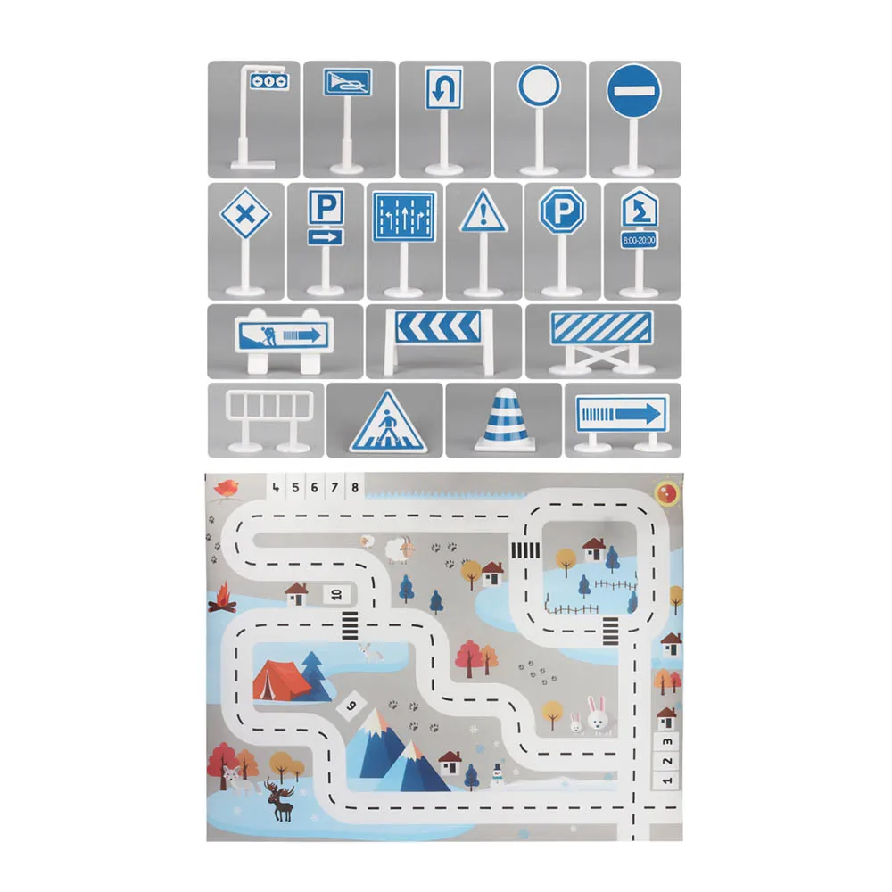 Автомобили Map город парковка план игрушка, модель автомобиля коврики подарки 130X100 cm с дорожными знаками детская карта дорожного движения