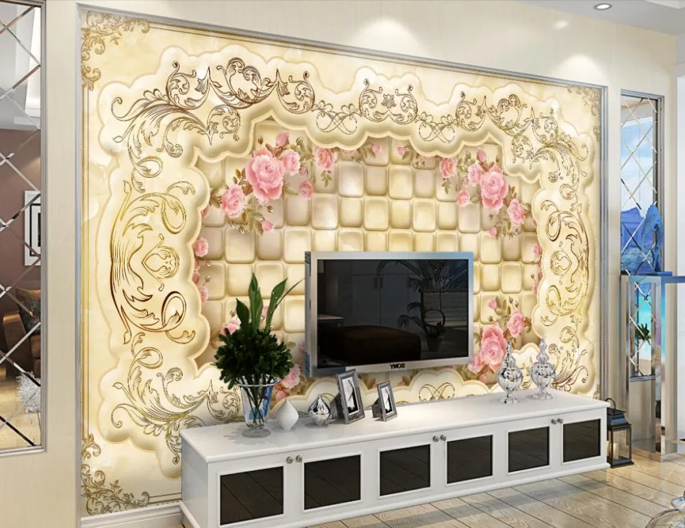 

Home Decoration 3d murals wallpaper for living room European - style marble rose photo wall murals wallpaper