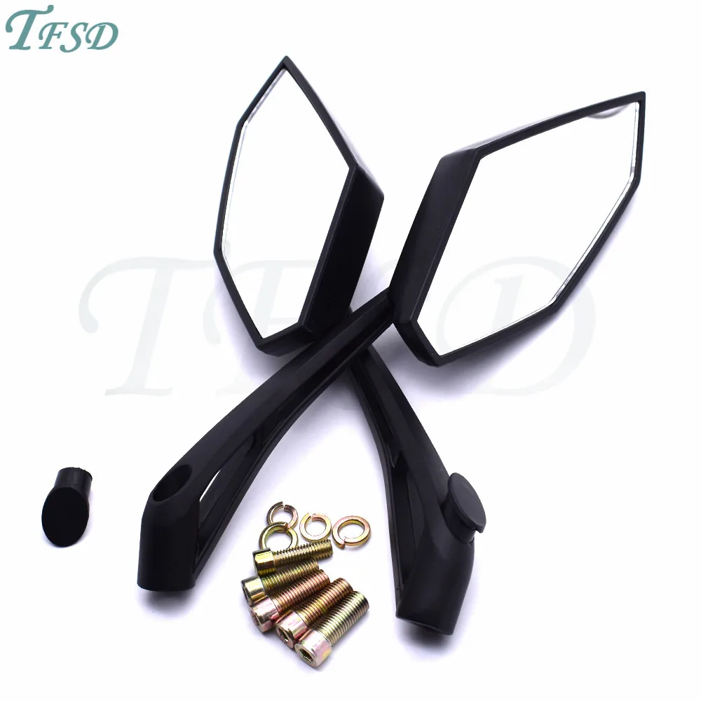 

Black Motorcycle Rear View Mirrors Universal Mirror 8mm 10mm for Honda Suzuki Yamaha Kawasaki zongshen Triumph