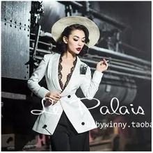 40-в винтажном стиле; сезон осень женские 50s белого цвета с кружевными вставками на двубортный блейзер для женщин, элегантные офисные женские туфли размера плюс элегантный пиджак