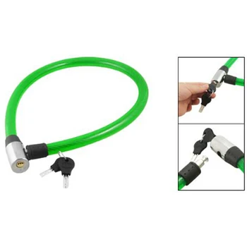 

Green Plastic Coating Steel Scooter Bicycle Bike Cable Lock 65CM + 2 Keys