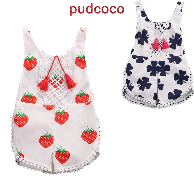 

Infant Toddler Newborn Kids Baby Girl Cotton Romper Casual Jumpsuit Sleeveless Print Sunsuit Outfits