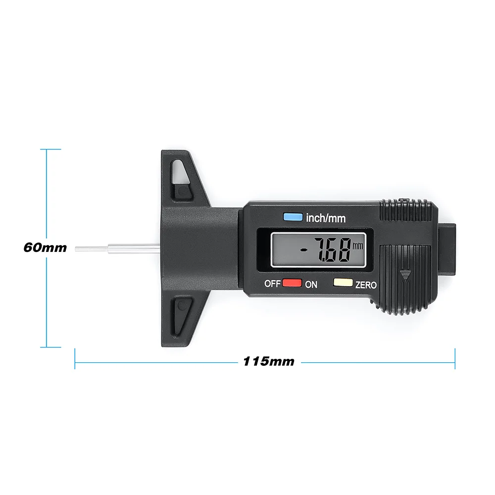 1 Piece Car Digital Tester Brake Shoe Pad Tire Pressure Gauge Depth Tester Guage Tire Pressure Measurement Tire Repair Tools