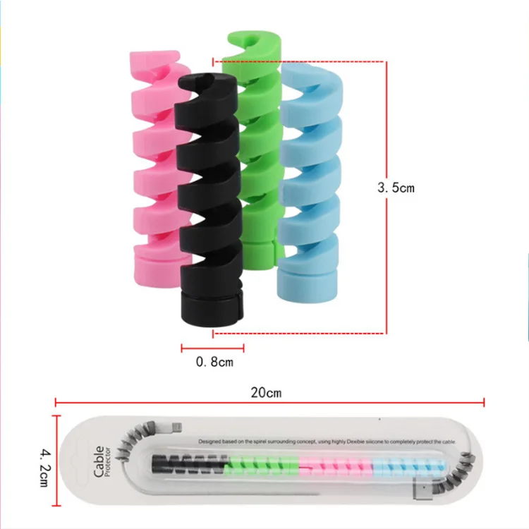 10 шт./партия, candy color, спиральный кабель, протектор органайзер для проводов, наушников, провод, держатель для передачи данных, намотка шнура, Настольный набор