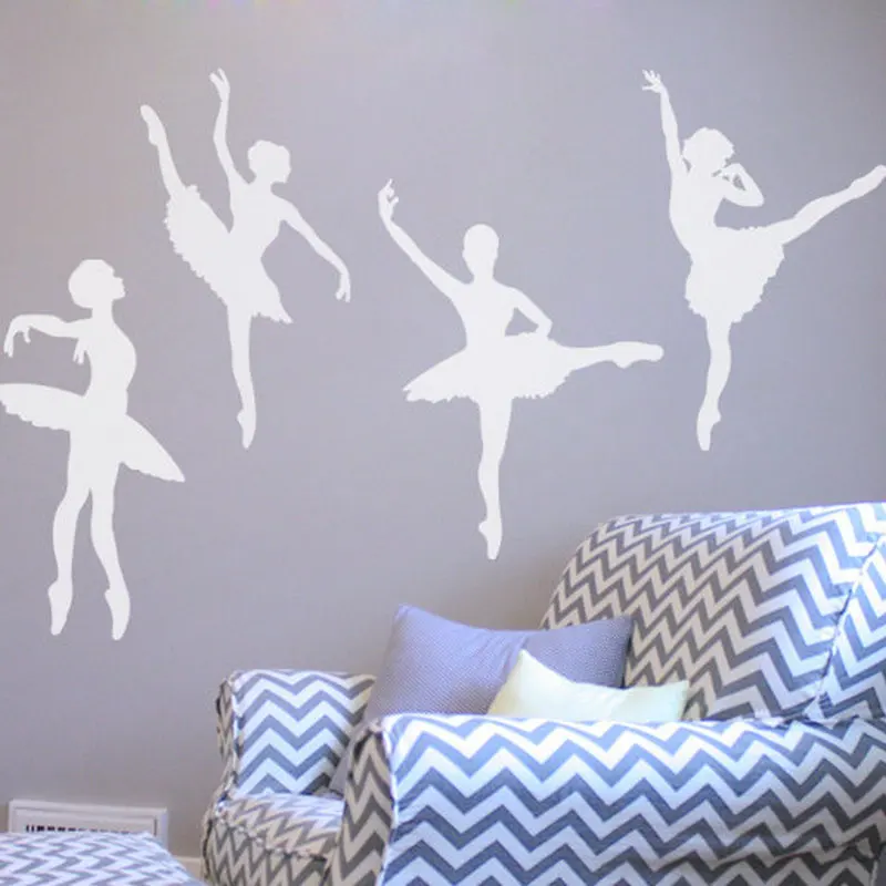 Спортивные наклейки балерина танцовщица виниловые обои настенные художественные резные для девочек украшение дома комнаты